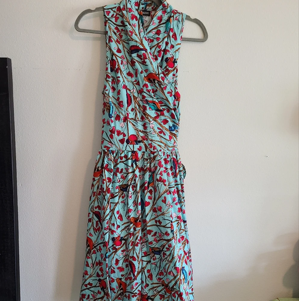 Vintage Inspired Modcloth Retrolicious Faux Wrap Dress In Size L - Picture 2 of 7